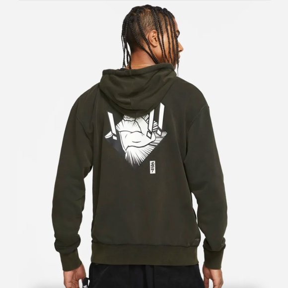 Jordan Dri-FIT Zion Anime Nike Men's Performance Hoodie Black White - Picture 2 of 11